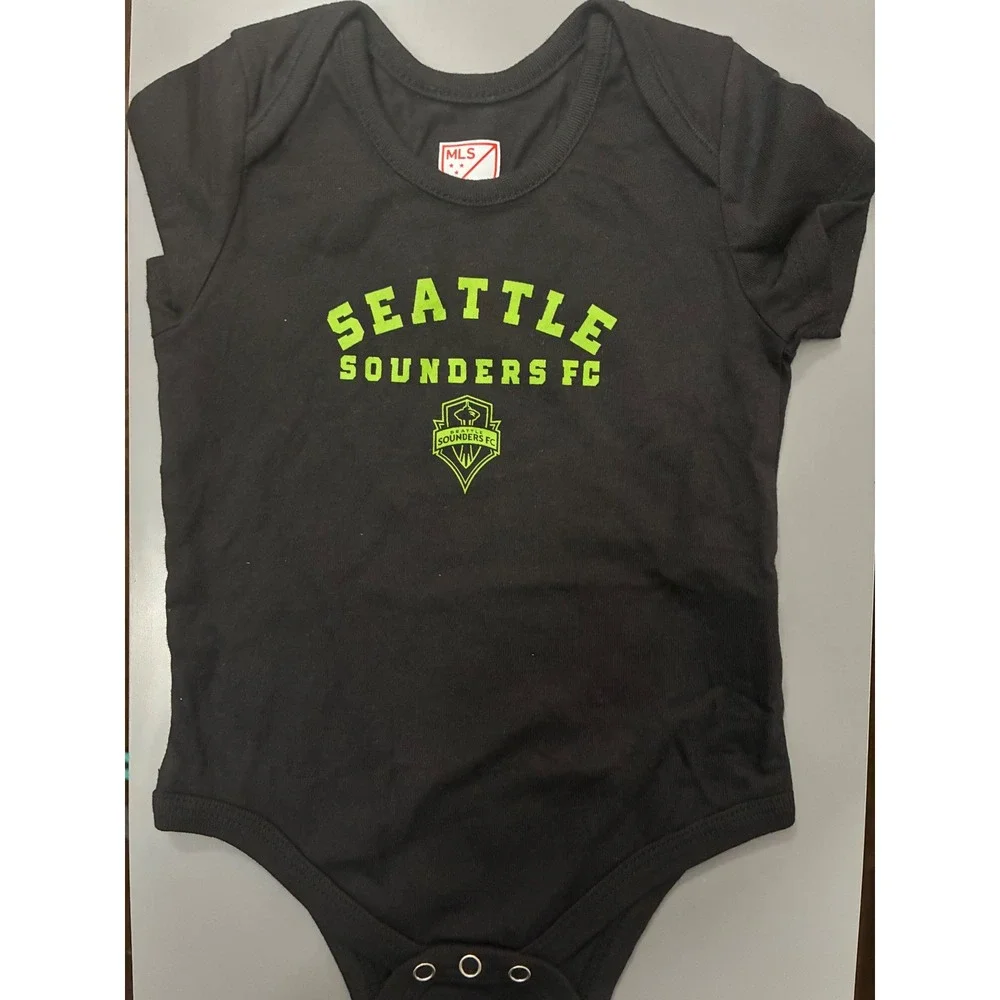 MLS Seattle Sounders FC Infant‎ Bodysuit Black Neon Green 6 Months Soccer